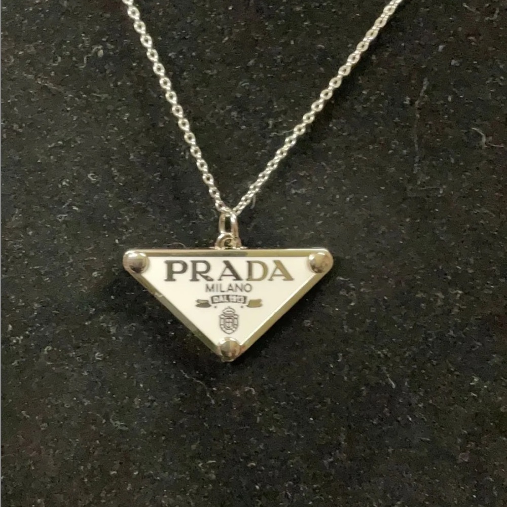 White and Silver Triangle Pendant